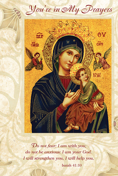 87225 care and concern-Our Lady of Perpetual Help  - 4 1/2" x 6 3/4" - Gold Foil Decoration 